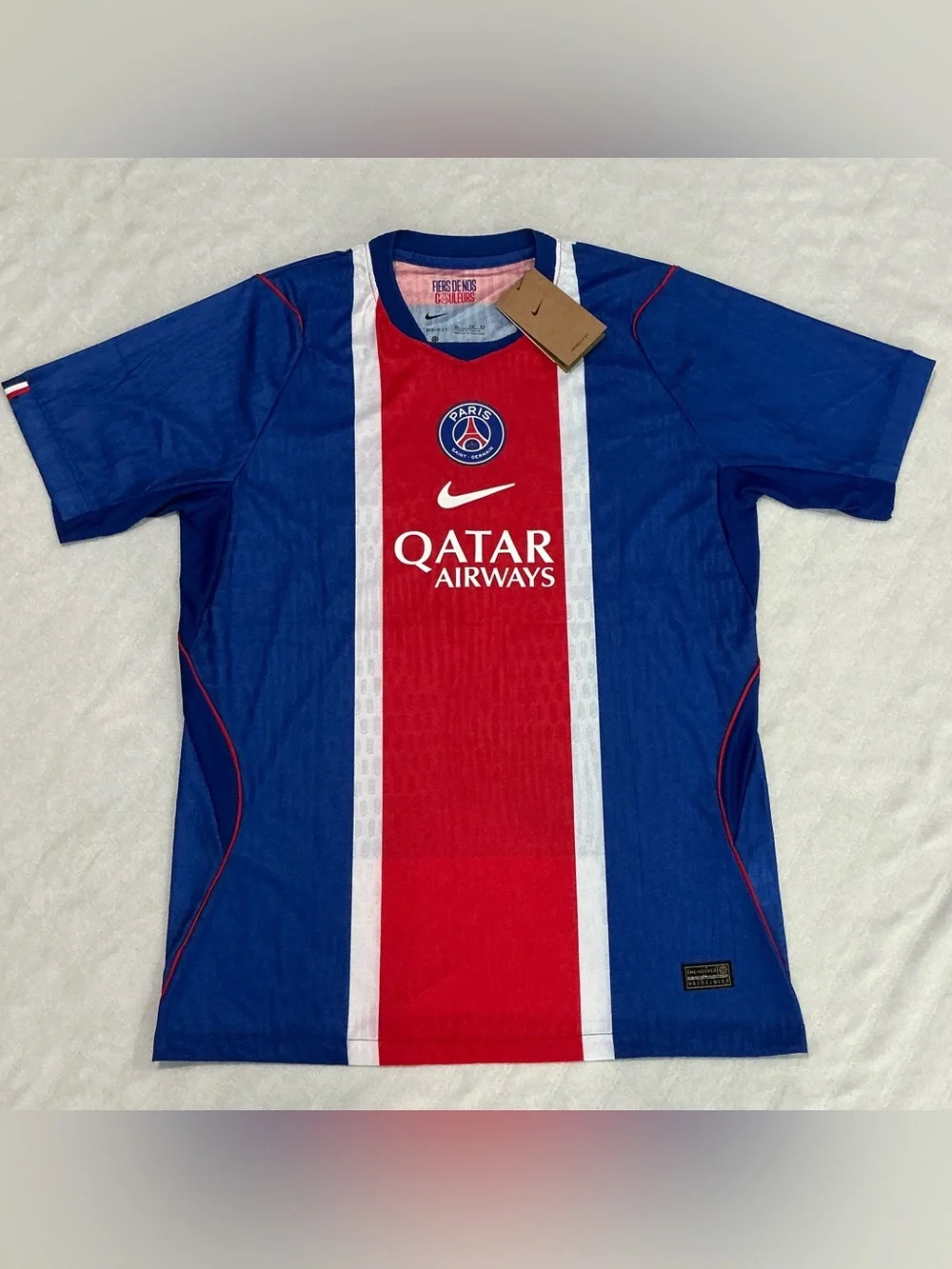 Nike Blue and Red O. Dembélé #10 Soccer Jersey